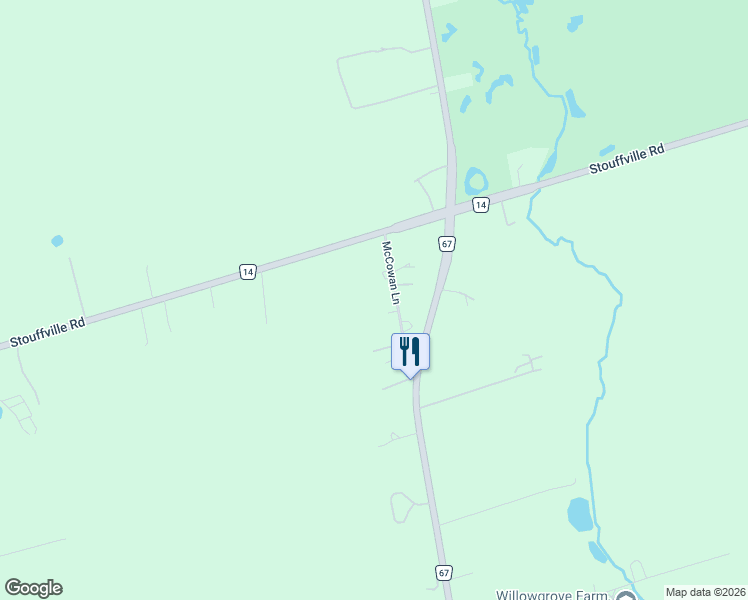 map of restaurants, bars, coffee shops, grocery stores, and more near 18 McCowan Lane in Whitchurch-Stouffville