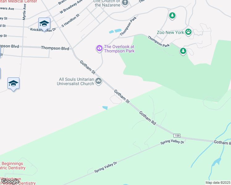 map of restaurants, bars, coffee shops, grocery stores, and more near 1398 Gotham Street in Watertown