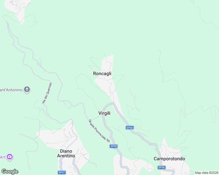 map of restaurants, bars, coffee shops, grocery stores, and more near 1 Via del Rio in Roncagli