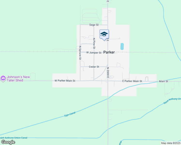map of restaurants, bars, coffee shops, grocery stores, and more near 23 Pine Street in Parker
