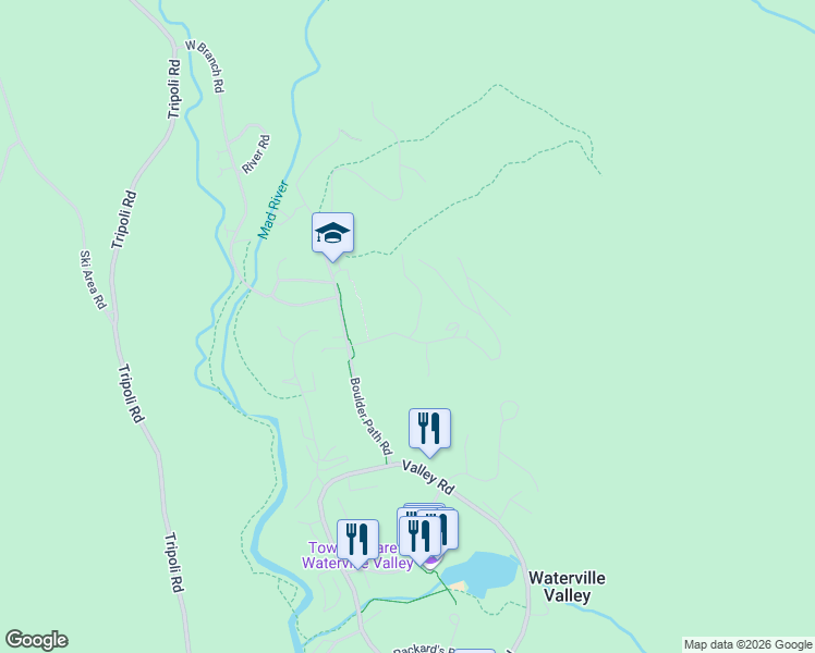 map of restaurants, bars, coffee shops, grocery stores, and more near 5 Greeley Hill Road in Waterville Valley