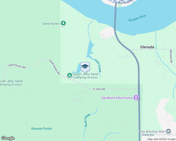 map of restaurants, bars, coffee shops, grocery stores, and more near 4859 South Jetty Road in Florence