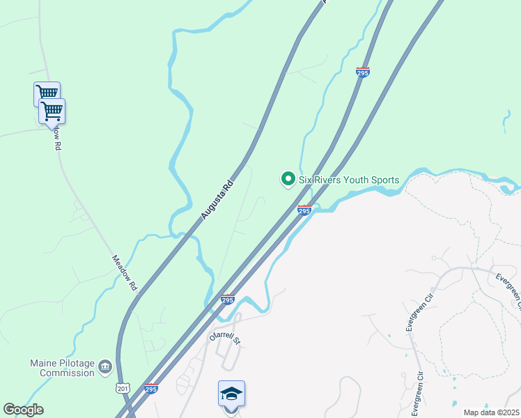 map of restaurants, bars, coffee shops, grocery stores, and more near 40 Atwood Road in Topsham