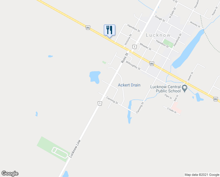 map of restaurants, bars, coffee shops, grocery stores, and more near 335 Ross Street in Lucknow