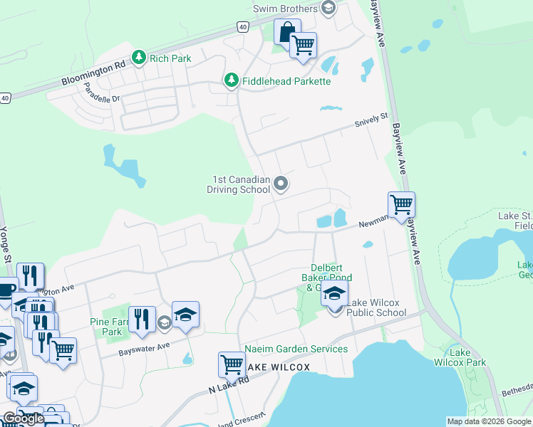 map of restaurants, bars, coffee shops, grocery stores, and more near 23 Litchi Court in Richmond Hill