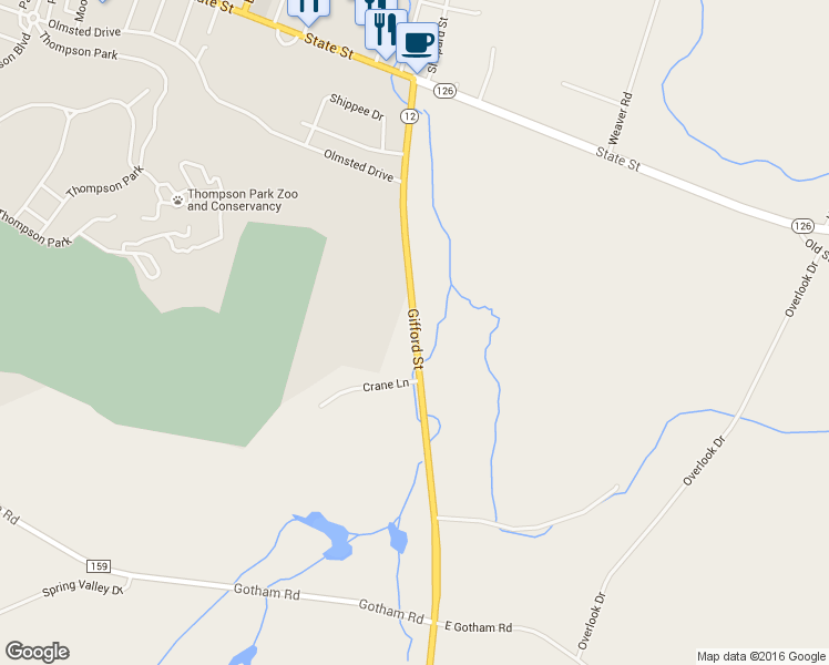 map of restaurants, bars, coffee shops, grocery stores, and more near 24193 Gifford Street in Watertown