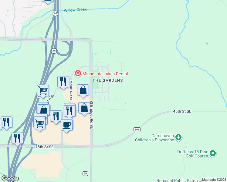 map of restaurants, bars, coffee shops, grocery stores, and more near in Rochester