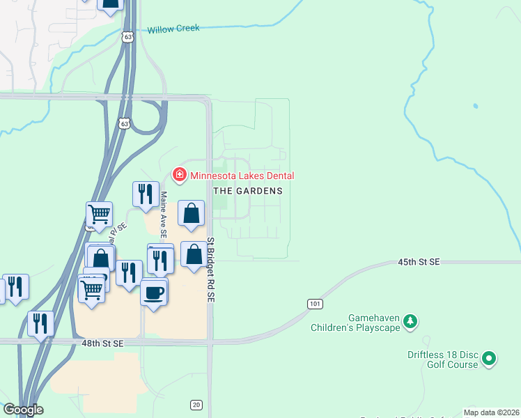 map of restaurants, bars, coffee shops, grocery stores, and more near in Rochester