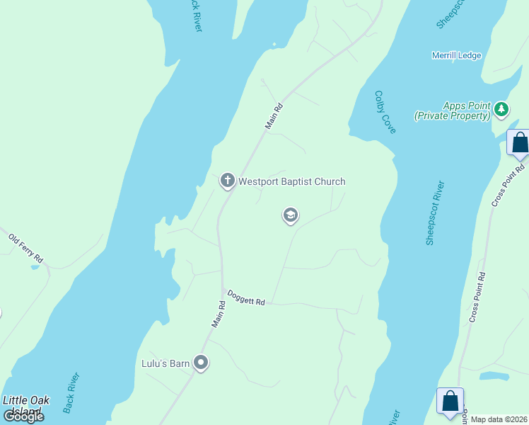 map of restaurants, bars, coffee shops, grocery stores, and more near 272 Main Road in Westport