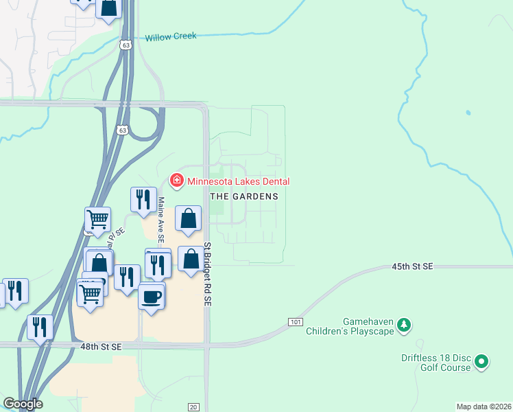 map of restaurants, bars, coffee shops, grocery stores, and more near in Rochester
