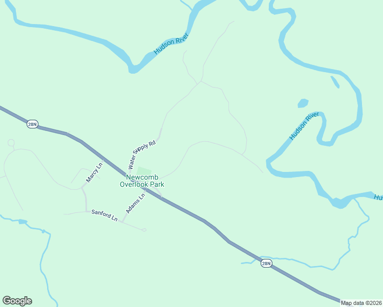 map of restaurants, bars, coffee shops, grocery stores, and more near 42 Santanoni Drive in Newcomb