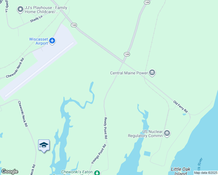map of restaurants, bars, coffee shops, grocery stores, and more near 43 Ready Point Road in Wiscasset
