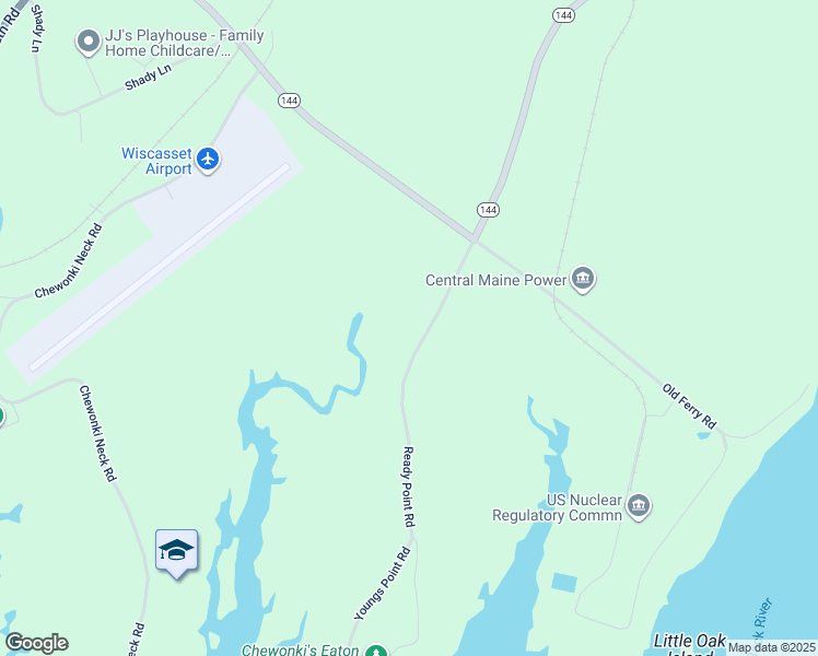 map of restaurants, bars, coffee shops, grocery stores, and more near 43 Ready Point Road in Wiscasset