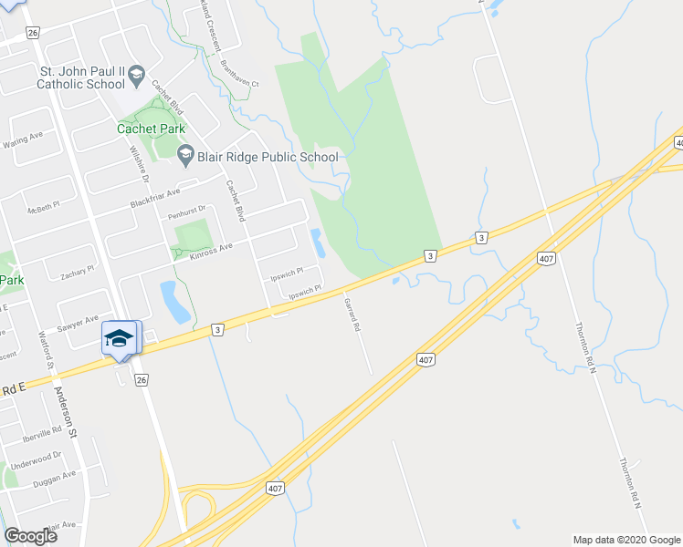 map of restaurants, bars, coffee shops, grocery stores, and more near 700 Winchester Road East in Whitby
