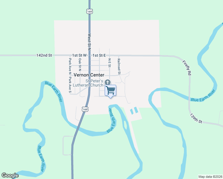 map of restaurants, bars, coffee shops, grocery stores, and more near 203 East Saint South in Vernon Center