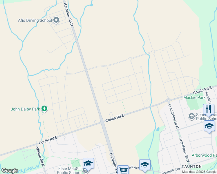 map of restaurants, bars, coffee shops, grocery stores, and more near 1144 Wilmington Avenue in Oshawa
