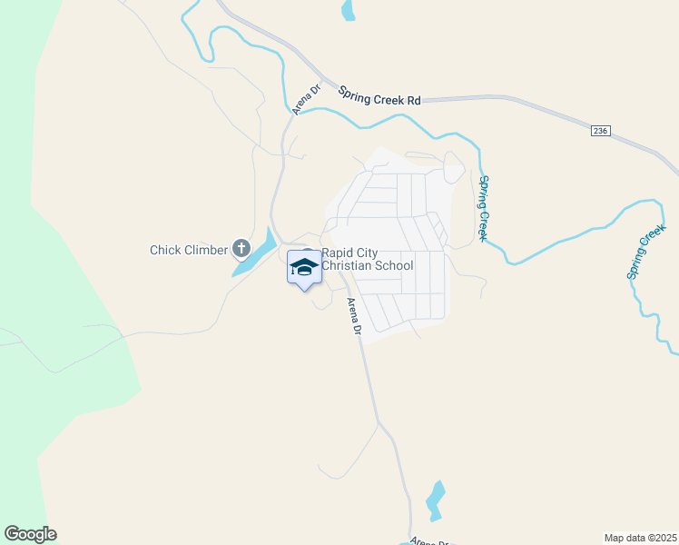 map of restaurants, bars, coffee shops, grocery stores, and more near 23757 Arena Drive in Rapid City