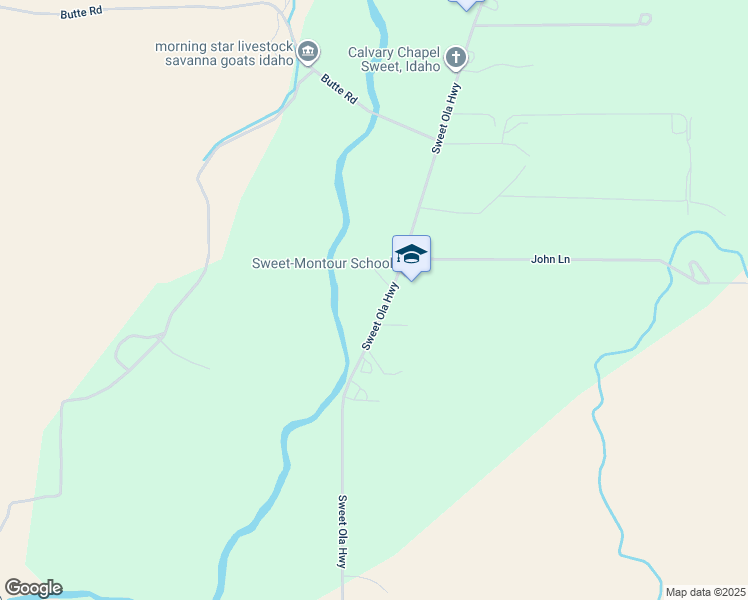 map of restaurants, bars, coffee shops, grocery stores, and more near 9825 John Lane in Sweet