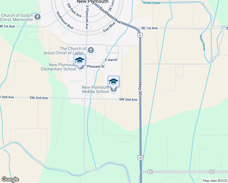 map of restaurants, bars, coffee shops, grocery stores, and more near 4400 Southwest 2nd Avenue in New Plymouth