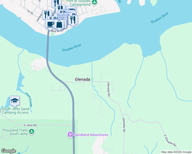 map of restaurants, bars, coffee shops, grocery stores, and more near 85675 Glenada Road in Florence