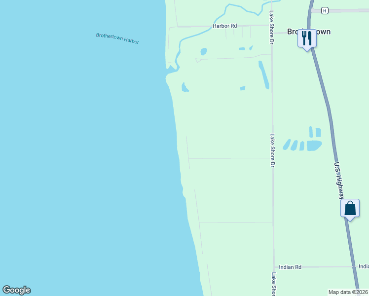 map of restaurants, bars, coffee shops, grocery stores, and more near N1964 Elmwood Beach in Chilton