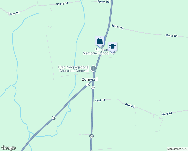 map of restaurants, bars, coffee shops, grocery stores, and more near 2635 Seth Warner Memorial Highway in Cornwall