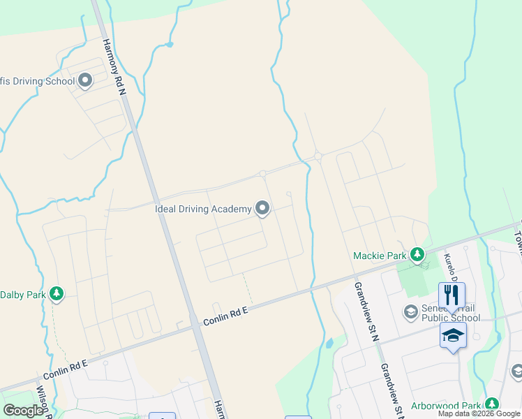 map of restaurants, bars, coffee shops, grocery stores, and more near 869 Rexton Drive in Oshawa