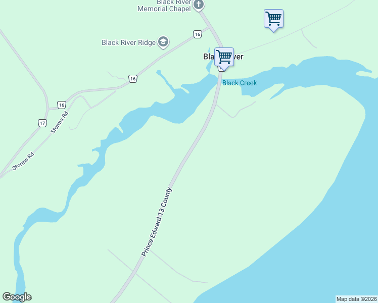 map of restaurants, bars, coffee shops, grocery stores, and more near 1032 County Road 13 in Prince Edward