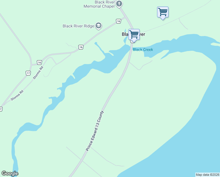 map of restaurants, bars, coffee shops, grocery stores, and more near 1032 County Road 13 in Prince Edward