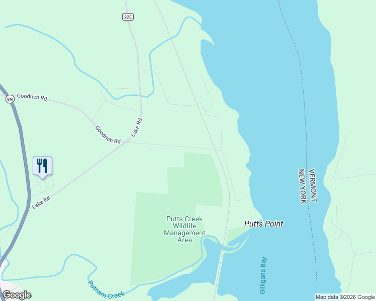 map of restaurants, bars, coffee shops, grocery stores, and more near 58 Wolcott Ferry Road in Crown Point