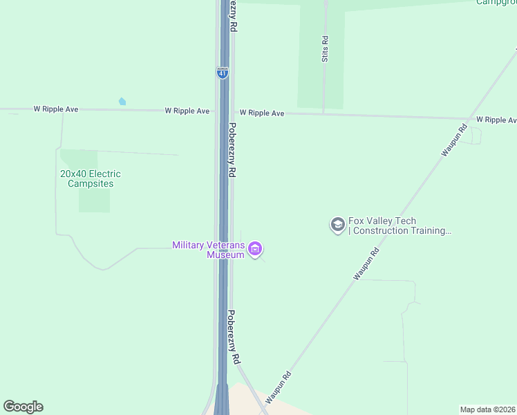 map of restaurants, bars, coffee shops, grocery stores, and more near 4200 Poberezny Road in Oshkosh