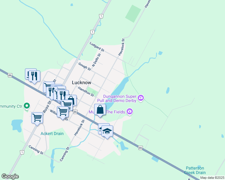 map of restaurants, bars, coffee shops, grocery stores, and more near 467 Rose Street in Lucknow