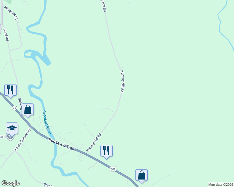 map of restaurants, bars, coffee shops, grocery stores, and more near 379 Tenney Hill Road in Casco