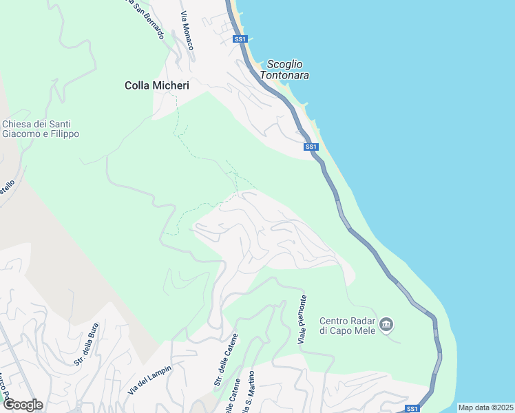 map of restaurants, bars, coffee shops, grocery stores, and more near 14 Strada Colla Micheri in Marina di Andora