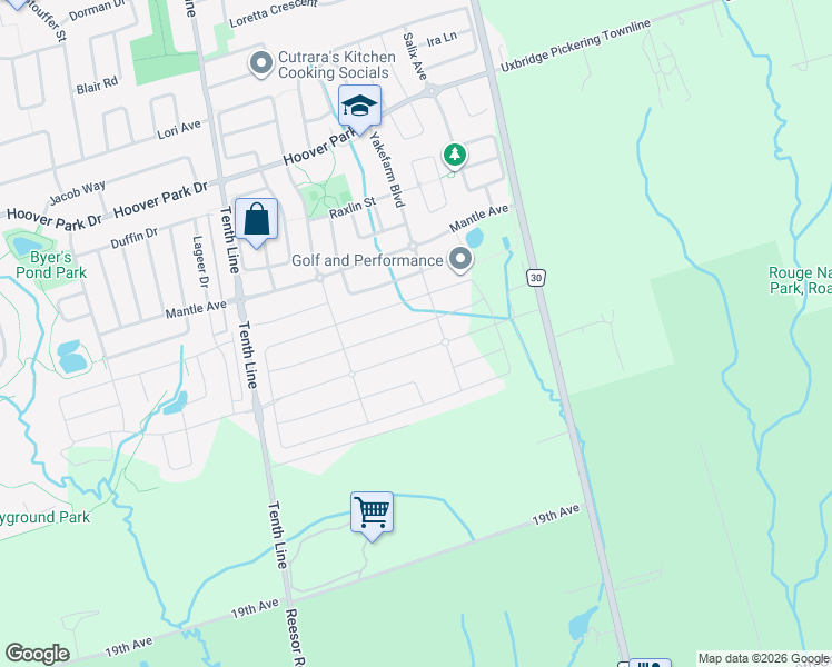 map of restaurants, bars, coffee shops, grocery stores, and more near 163 Fallharvest Way in Whitchurch-Stouffville