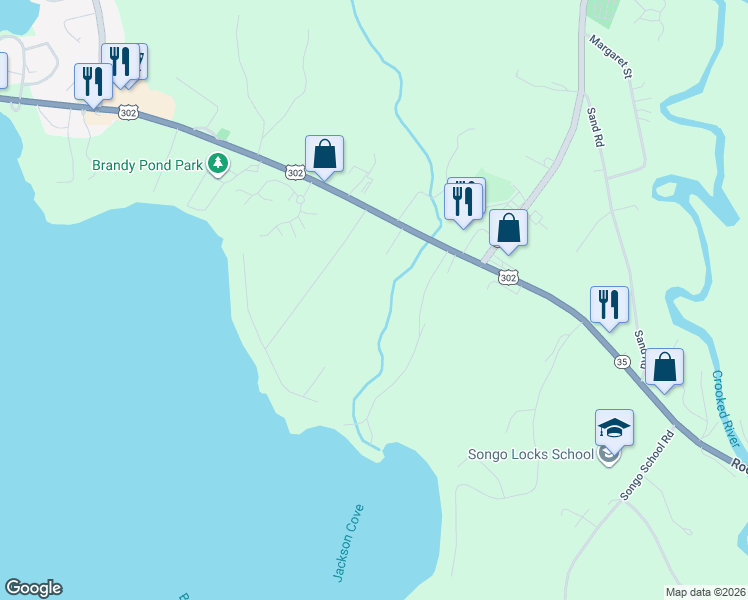 map of restaurants, bars, coffee shops, grocery stores, and more near 402 Roosevelt Trail in Naples