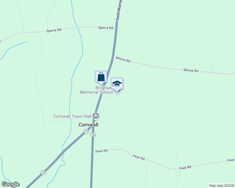 map of restaurants, bars, coffee shops, grocery stores, and more near 112 School Road in Cornwall