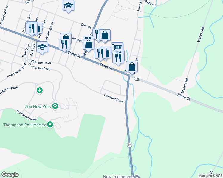 map of restaurants, bars, coffee shops, grocery stores, and more near 1815 Olmstead Drive in Watertown