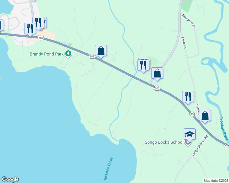map of restaurants, bars, coffee shops, grocery stores, and more near 402 Roosevelt Trail in Naples