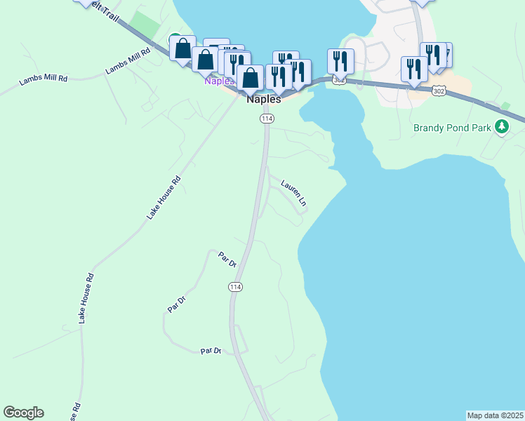 map of restaurants, bars, coffee shops, grocery stores, and more near 66 Sebago Road in Naples
