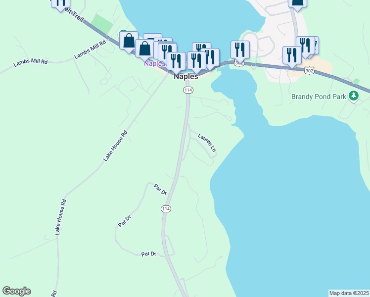 map of restaurants, bars, coffee shops, grocery stores, and more near 66 Sebago Road in Naples