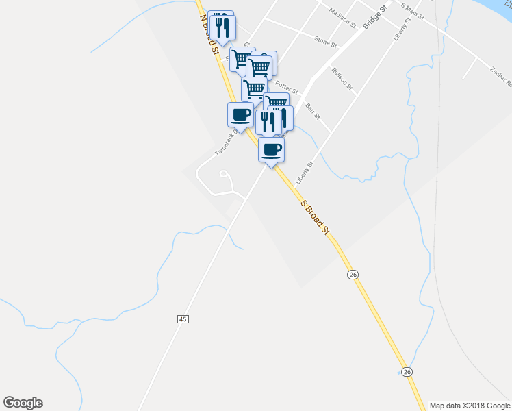 map of restaurants, bars, coffee shops, grocery stores, and more near 113 Outer Bridge Street in Carthage