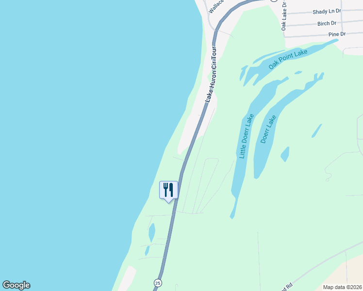 map of restaurants, bars, coffee shops, grocery stores, and more near 6202 Island Vue Road in Caseville