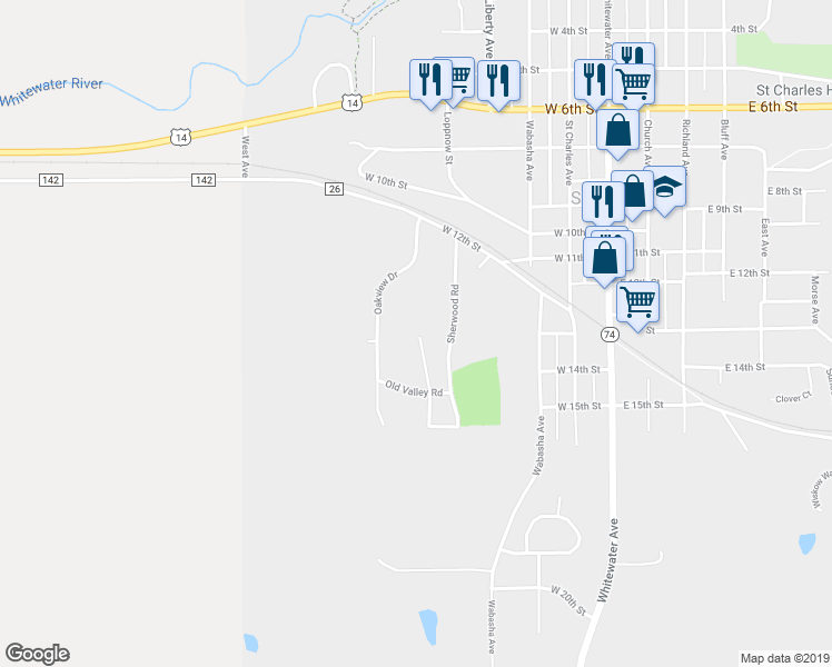 map of restaurants, bars, coffee shops, grocery stores, and more near 2 Lawrence Lane in Saint Charles