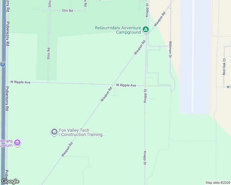 map of restaurants, bars, coffee shops, grocery stores, and more near 3950 Waupun Road in Oshkosh