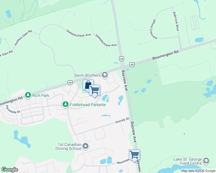 map of restaurants, bars, coffee shops, grocery stores, and more near 12 Sachet Drive in Richmond Hill