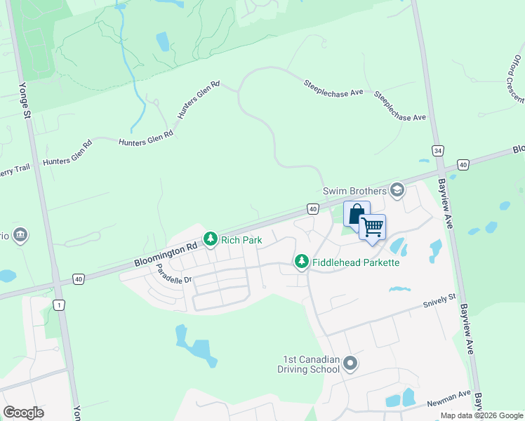 map of restaurants, bars, coffee shops, grocery stores, and more near 383 Old Bloomington Road in Aurora