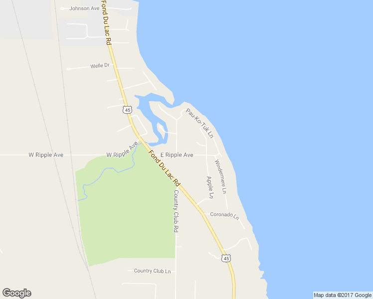 map of restaurants, bars, coffee shops, grocery stores, and more near 112 East Ripple Avenue in Oshkosh