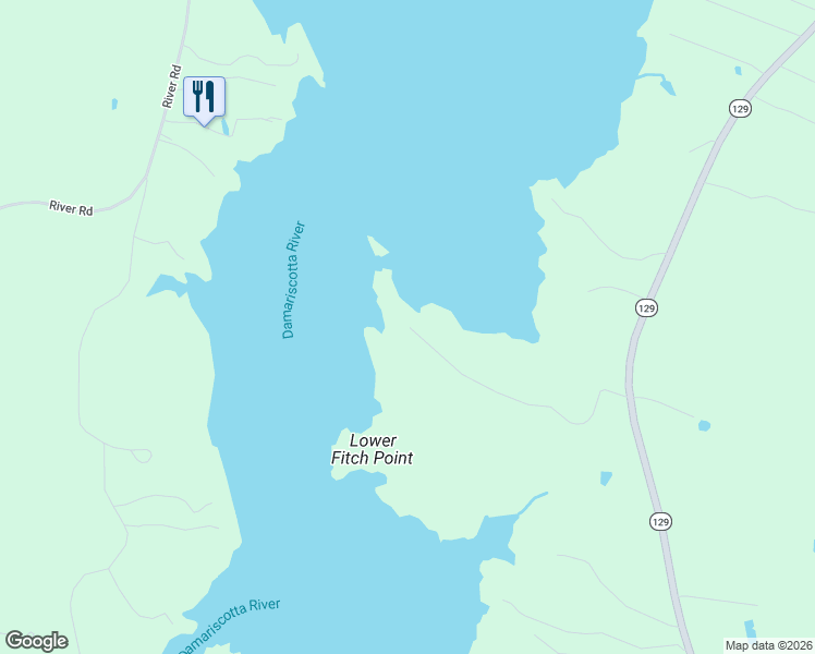 map of restaurants, bars, coffee shops, grocery stores, and more near 17 Glidden Ledge Road in South Bristol