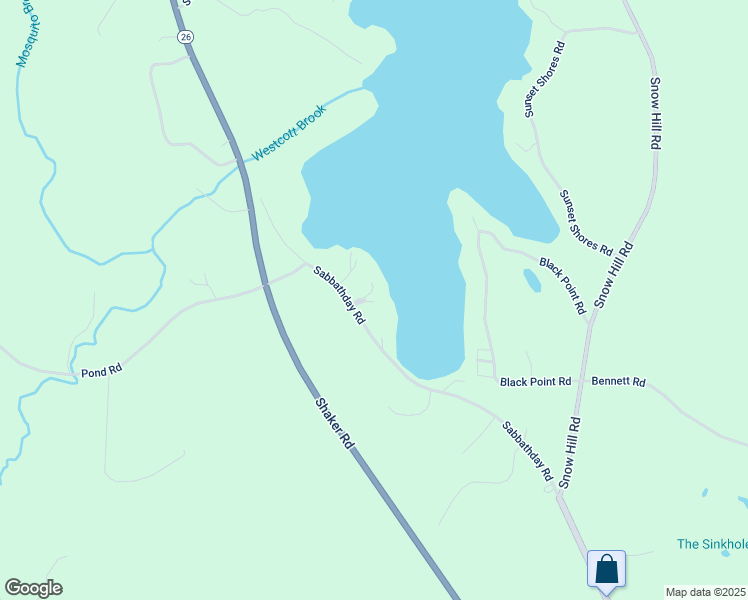 map of restaurants, bars, coffee shops, grocery stores, and more near 15 Sunrise Lane in New Gloucester